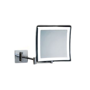 Smile 840-850 Square Wall Mounted LED Lighted Magnifying Mirror in Polished Chrome, 5x Magnification