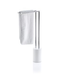 Stone HT 2 Freestanding Towel Rack in Matte White and Polished Chrome