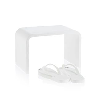 Stone SCH Vanity Stool in Matte White