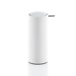 Stone SSP Freestanding Soap Dispenser in Matte White, Polished Chrome Pump