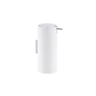 Stone WSP Wall Mounted Soap Dispenser in Matte White, Polished Chrome Pump