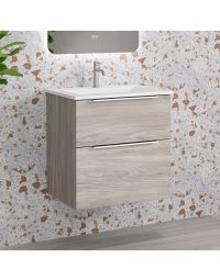 Dalia C60 Wall Mounted / Floating Bathroom Vanity, Includes Integrated Ceramic Sink, 24.0"