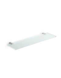 Picola 5273+5276 Wall Mounted Frosted Glass Bathroom Shelf, Polished Chrome, 15.4"