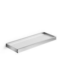 Skuara 52834-38.29 Wall Mounted Frosted Glass Bathroom Shelf, Polished Chrome