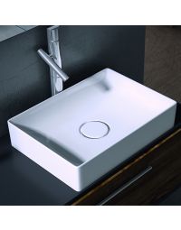 Vision 6050 Rectangular Ceramic Vessel Bathroom Sink, 19.7"