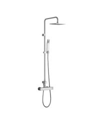 ZCOL 607 Shower System in Polished Chrome, Includes Shower Head, Hand Shower, Slide Bar, and Rough-in Valve