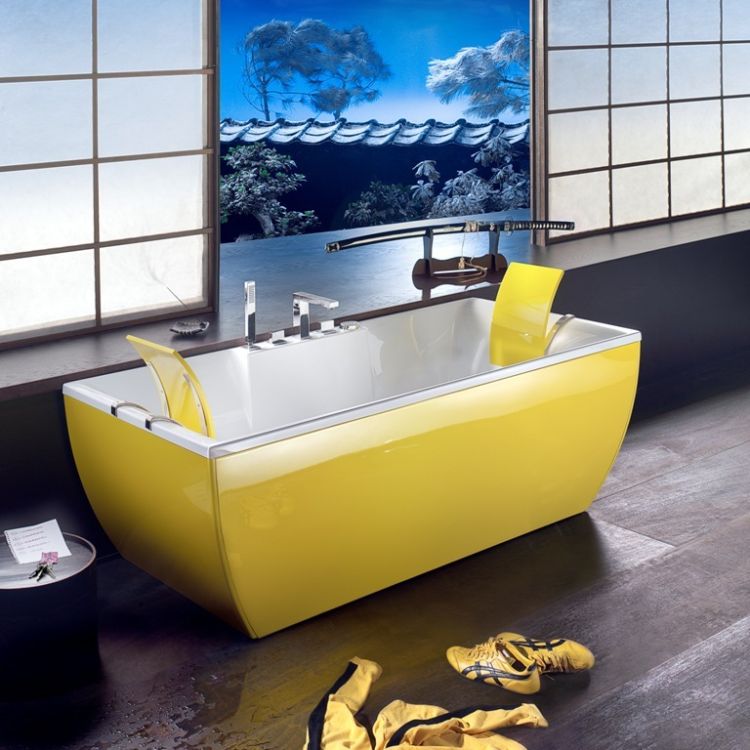 Kali Color Yellow by WS Bath Collections Designer Freestanding