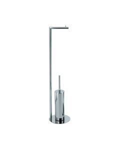 DW Straight 7 Freestanding Toilet Paper Holder and Toilet Brush Set in Polished Chrome