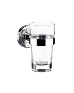 Polo 0720.001.00 Wall Mounted Clear Crystal Glass Toothbrush Holder with Polished Chrome Holder