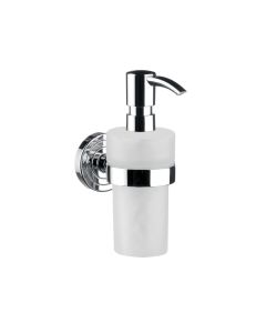 Polo 0721.001.02 Wall Mounted Soap Dispenser in White with Polished Chrome Holder and PUmp