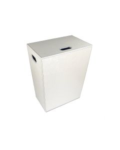 Perle 2563 Leather Laundry Basket in White