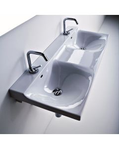 Buddy 3404 Rectangular Ceramic Double Wall Mounted Bathroom Sink, 31.5"