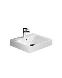 Cento 3530 Rectangular Ceramic ADA Compliant Vessel or Wall Mounted Bathroom Sink in Glossy White, 19.7"