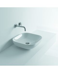 Ciotola 50C Ceramic Vessel Bathroom Sink in Glossy White, 19.7"