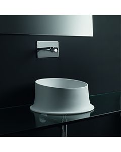 Ciotola 4305 Round Ceramic Vessel Bathroom Sink in Glossy White, 18.1"