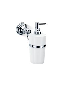 DW CL WSP Wall Mounted Ceramic Soap Dispenser with Polished Chrome Holder and Pump