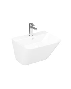 Free MO 604.01 Wall Mount Bathroom Sink in Glossy White, 21.7", One Faucet Hole