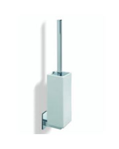 Glue L 307Q Wall Mounted Toilet Brush Holder in Polished Chrome, Ceramic Holder