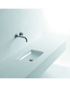 H10 40U 81080 Rectangular Ceramic Undermount Bathroom Sink in Glossy White, 15.7"