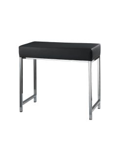 Harmony 503 Leather Vanity Bench with Polished Chrome Legs