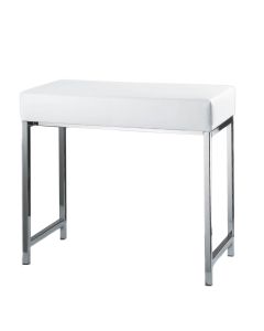 Harmony 504 Leather Vanity Bench with Polished Chrome Legs