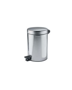 Hotellerie AV602B Bathroom Wastebasket in Polished Stainless Steel