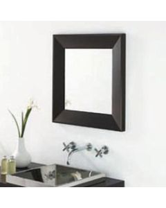 Iside 51.80.56.247 Square Bathroom Wall Mirror, Wenge Wood Frame, 23.6" x 23.6" 