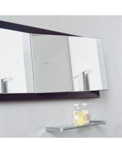 Iside 51.80.62.246 Rectangular Bathroom Wall Mirror, Wenge Wood Frame, 43.3" x 15.8"