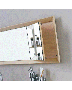 Iside 51.80.62.252 Rectangular Bathroom Wall Mirror, Oak Wood Frame, 43.3" x 15.8"