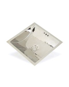 WSBC 0550 Small Square Metal Undermount Bathroom Sink, 12.6"