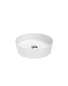 Lago 140 WG Round Vessel Bathroom Sink in Glossy White, 15.7"