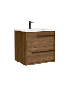 Lotus C60W Wall Mounted / Floating Bathroom Vanity, Includes Integrated Ceramic Sink, 24.0"