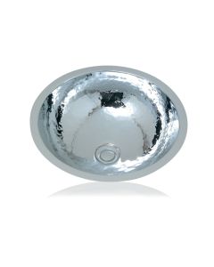 WSBC 3035 Small Round Metal Undermount Bathroom Sink, 15.4"