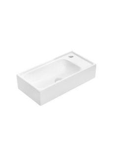 Minimal 4050 Small Rectangular Vessel Bathroom Sink in Glossy White, 19.9"