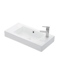 Minimal 4054 Rectangular Vessel or Wall Mounted Bathroom Sink in Glossy White, 27.6"