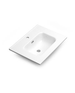 Onyx 60 Rectangular Ceramic Drop-in Bathroom Sink, 24.2"