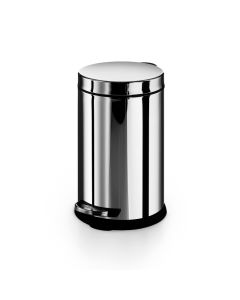 Otel 53298 Metal Bathroom Wastebasket in Polished Stainless Steel