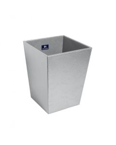 Perle 2503 Leather Bathroom Wastebasket in Chrome