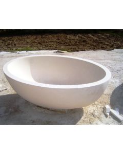 Piedra Orion Lymra Designer Hand-carved Stone Bathtub in Lymra Limestone