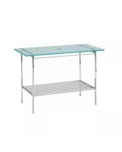 Rela 66521 Freestanding Bathroom Vanity in Polished Chrome, Includes Glass Top, 35.8"