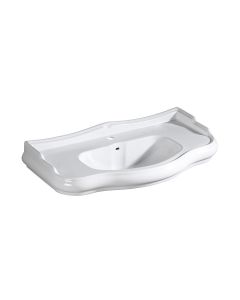 Retro 1050 Vintage Ceramic Wall Mounted Bathroom Sink in Gloss White, 39.4"