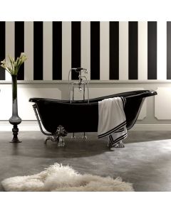Retro 1051 Black Designer Freestanding Clawfoot Bathtub in Black