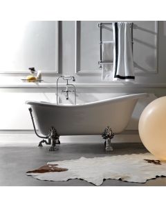 Retro 1051 White Designer Freestanding Clawfoot Bathtub in White