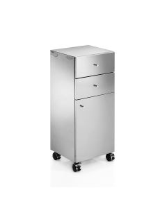 Runner 5431 Rolling Bathroom Floor Cabinet in Polished Stainless Steel