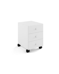 Runner 5436 Rolling Bathroom Floor Drawer Unit in White, Three Drawers