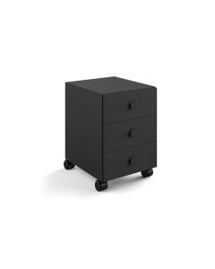 Runner 5436 Rolling Bathroom Floor Drawer Unit in Matte Black, Three Drawers