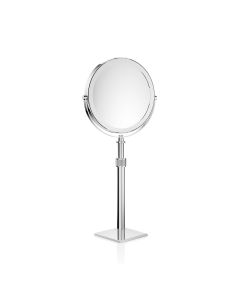 Smile 150 Round Freestanding Double Sided Magnifying Makeup Mirror, 5x/1x Magnification