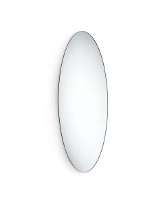 Speci 56301 Oval Bathroom Wall Mirror, Stainless Steel Frame, Reversible, 17.3" x 39.4"