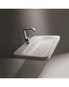 Start 72 Rectangular Ceramic Wall Mounted Bathroom Sink in Glossy White, 28.3"