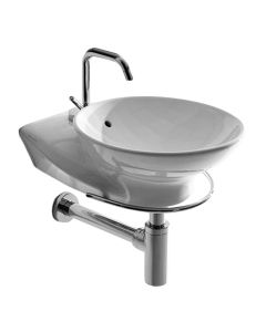 WS Bath Collections Swan 3420 Wall Mounted/ Vessel Bathroom Sink 11.8" x 16.9"